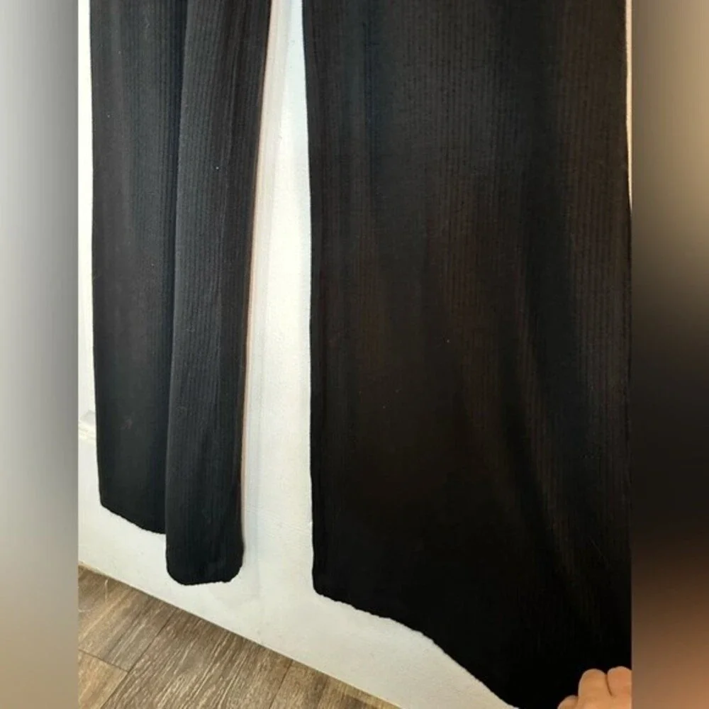 Revolve L*Space Womens Black Ribbed Jumpsuit Sleeveless wide Leg Sz Medium - Picture 12 of 13
